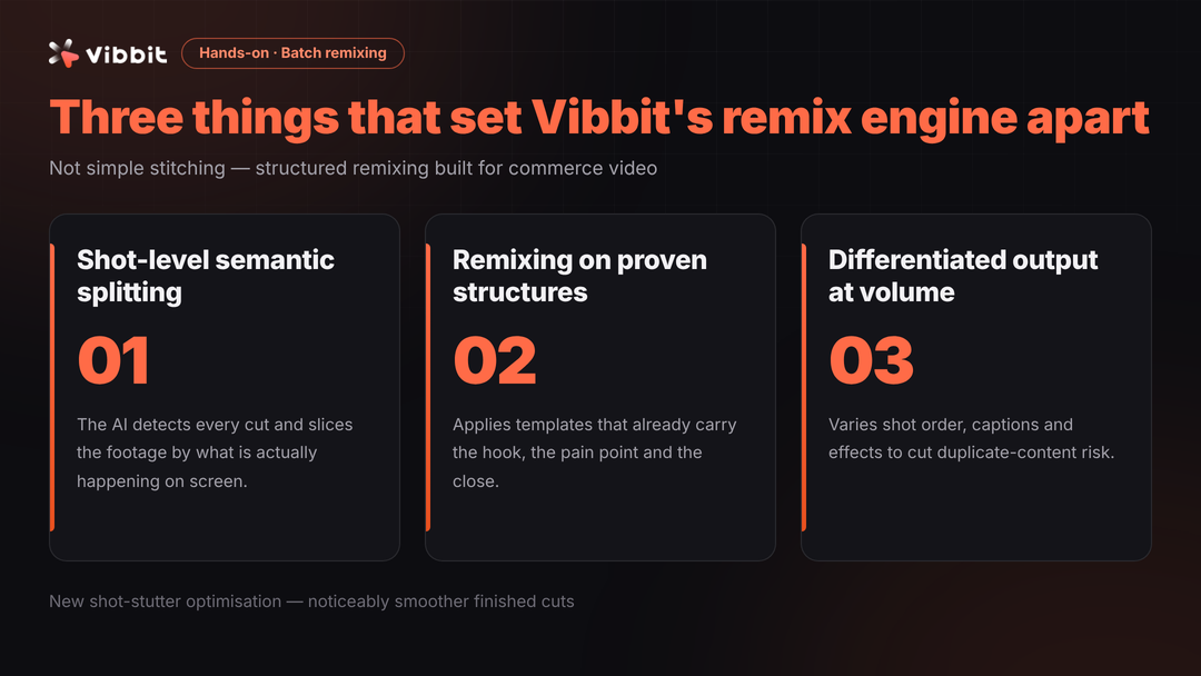 Three capabilities that differentiate Vibbit's remix engine